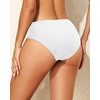 image:imageWomen Full Coverage Bikini Bottoms  Mid Rise Ruched Swimsuit BottomWhite