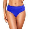 image:imageWomen Full Coverage Bikini Bottoms  Mid Rise Ruched Swimsuit BottomRoyal Blue