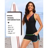 image:imageWomens Tankini with Shorts  Tummy Control Two Piece Swimsuit with PocketsColorful Black