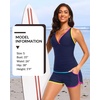 image:imageWomens Tankini with Shorts  Tummy Control Two Piece Swimsuit with PocketsColorful Blue