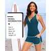 image:imageWomens Tankini with Shorts  Tummy Control Two Piece Swimsuit with PocketsTeal and Green