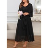 image:imagePlus Size Formal Dress Sequin Wedding Guest Mother Dress with ShawlBlack