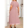 image:imagePlus Size Wedding Guest Dress Lace Pleated Midi DressDusty Pink