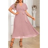 image:imagePlus Size Wedding Guest Dress Lace Pleated Midi DressDusty Pink