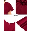 image:imagePlus Size Wedding Guest Dress Short Sleeve V Neck ALine Midi Dresses WomenBurgundy