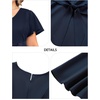 image:imagePlus Size Wedding Guest Dress Short Sleeve V Neck ALine Midi Dresses WomenNavy Blue