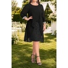 image:imageTalisea Plus Size Wedding Guest Dress  Glitter Cape Sleeve Cocktail DressBlack