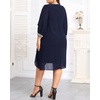 image:imageTalisea Plus Size Wedding Guest Dress  Glitter Cape Sleeve Cocktail DressNavy Blue