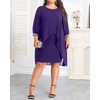 image:imageTalisea Plus Size Wedding Guest Dress  Glitter Cape Sleeve Cocktail DressPurple