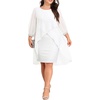 image:imageTalisea Plus Size Wedding Guest Dress  Glitter Cape Sleeve Cocktail DressWhite