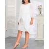 image:imageTalisea Plus Size Wedding Guest Dress  Glitter Cape Sleeve Cocktail DressWhite