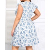 image:imageTalisea Womens Plus Size V Neck Ruffle Sleeve Flowy Summer DressBlue White Floral