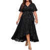 image:imagePlus Size Dresses Wedding Guest Fall Floral Long Sleeve Maxi Dress WomenBlack Short Sleeve