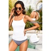 image:imageTankini Top Only Bathing Suits Top Swimwear Tops No BottomWhite