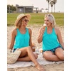 image:imageWomens Blouson Tankini Swimsuit with Shorts Tummy Control Bathing SuitAqua Floral
