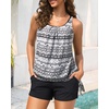 image:imageWomens Blouson Tankini Swimsuit with Shorts Tummy Control Bathing SuitBlack Tribal