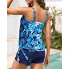 image:imageWomens Blouson Tankini Swimsuit with Shorts Tummy Control Bathing SuitBlue Leaves