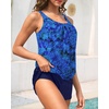 image:imageWomens Blouson Tankini Swimsuit with Shorts Tummy Control Bathing SuitBlue Paisley