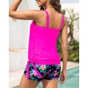 image:imageWomens Blouson Tankini Swimsuit with Shorts Tummy Control Bathing SuitPink Floral