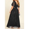 image:imagePlus Size Formal Dress  Chiffon V Neck Bridesmaid Wedding Guest PartyBlack