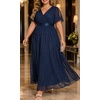 image:imagePlus Size Formal Dress  Chiffon V Neck Bridesmaid Wedding Guest PartyNavy Blue