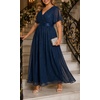image:imagePlus Size Formal Dress  Chiffon V Neck Bridesmaid Wedding Guest PartyNavy Blue
