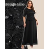 image:imagePlus Size Formal Dress  Sequin Lace Mother of The Bride Maxi Dress WomenBlack