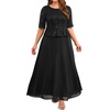 image:imagePlus Size Formal Dress  Sequin Lace Mother of The Bride Maxi Dress WomenBlack
