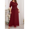 image:imagePlus Size Formal Dress  Sequin Lace Mother of The Bride Maxi Dress WomenBurgundy