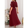 image:imagePlus Size Formal Dress  Sequin Lace Mother of The Bride Maxi Dress WomenBurgundy