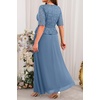 image:imagePlus Size Formal Dress  Sequin Lace Mother of The Bride Maxi Dress WomenDusty Blue