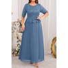 image:imagePlus Size Formal Dress  Sequin Lace Mother of The Bride Maxi Dress WomenDusty Blue