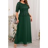 image:imagePlus Size Formal Dress  Sequin Lace Mother of The Bride Maxi Dress WomenEmerald Green
