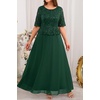 image:imagePlus Size Formal Dress  Sequin Lace Mother of The Bride Maxi Dress WomenEmerald Green