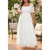 image:imagePlus Size Wedding Dress Bride Boho Lace Square Neck Long Maxi DressesWhite