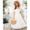 image:imagePlus Size Wedding Dress Bride Boho Lace Square Neck Long Maxi DressesWhite