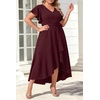 image:imagePlus Size Wedding Guest Dress Formal Split V Neck Maxi Dress for WomenBurgundy