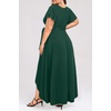 image:imagePlus Size Wedding Guest Dress Formal Split V Neck Maxi Dress for WomenEmerald Green