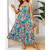 image:imageTalisea Plus Size Summer Dress  Boho Spaghetti Strap Maxi Dress WomenColorful Floral