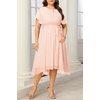 image:imageTalisea Plus Size Wedding Guest Chiffon Short Sleeve High Low Formal DressPink
