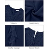 image:imageTalisea Plus Size Wedding Guest Lace Chiffon Ruffle Tea Length DressNavy Blue
