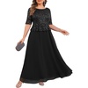 image:imagePlus Size Formal Dress  Sequin Lace Mother of The Bride Maxi Dress WomenBlack