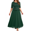 image:imagePlus Size Formal Dress  Sequin Lace Mother of The Bride Maxi Dress WomenEmerald Green
