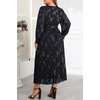 image:imagePlus Size Dress Wedding Guest Fall Formal Floral Long Sleeve Dresses WomenBlack