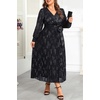 image:imagePlus Size Dress Wedding Guest Fall Formal Floral Long Sleeve Dresses WomenBlack