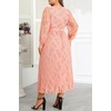 image:imagePlus Size Dress Wedding Guest Fall Formal Floral Long Sleeve Dresses WomenLight Pink