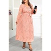image:imagePlus Size Dress Wedding Guest Fall Formal Floral Long Sleeve Dresses WomenLight Pink