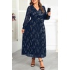 image:imagePlus Size Dress Wedding Guest Fall Formal Floral Long Sleeve Dresses WomenNavy Blue