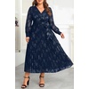 image:imagePlus Size Dress Wedding Guest Fall Formal Floral Long Sleeve Dresses WomenNavy Blue