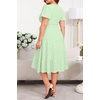 image:imagePlus Size Summer Dress  Casual Midi Eyelet V Neck A Line Dress for WomenSage Green